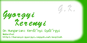 gyorgyi kerenyi business card